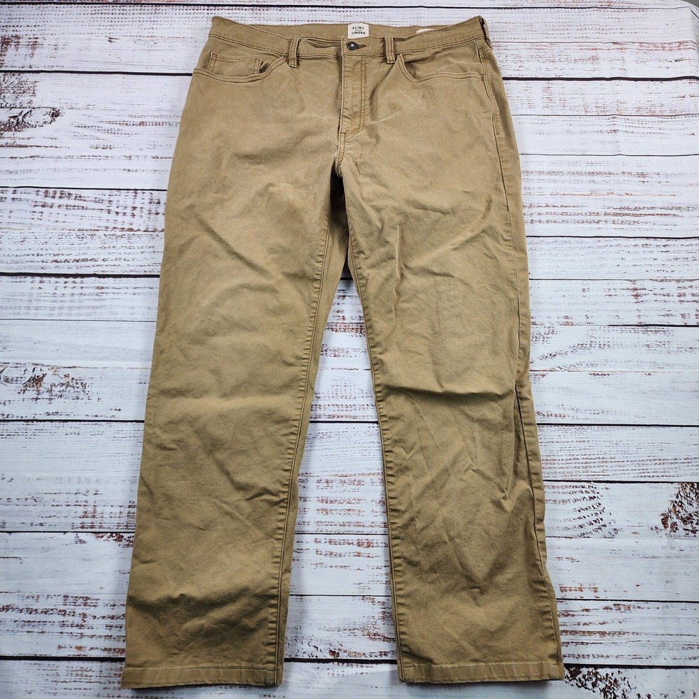 Flint and Tinder 365 5-Pocket Pants Men's 36x34 Khaki Straight Fit Stretch